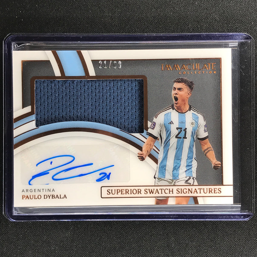 2022-23 Immaculate Paulo Dybala Superior Swatch Signatures Relic Auto 21/68