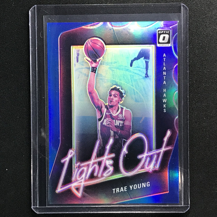 2020-21 Donruss Optic Trae Young Lights Out Blue 33/49