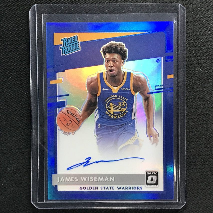 2020-21 Donruss Optic James Wiseman Rated Rookie Signatures Auto Blue 45/49