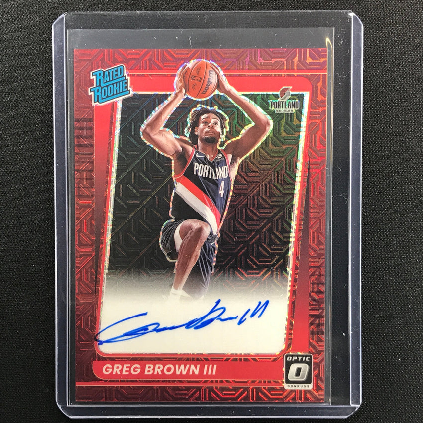 2021-22 Donruss Optic GREG BROWN III Choice Rated Rookie Signatures Auto #195