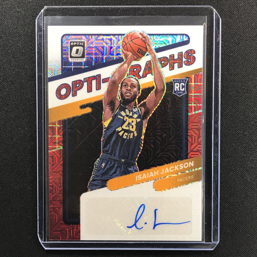 2021-22 Donruss Optic ISAIAH JACKSON Rookie Opti-Graphs Choice Red Auto #IJK