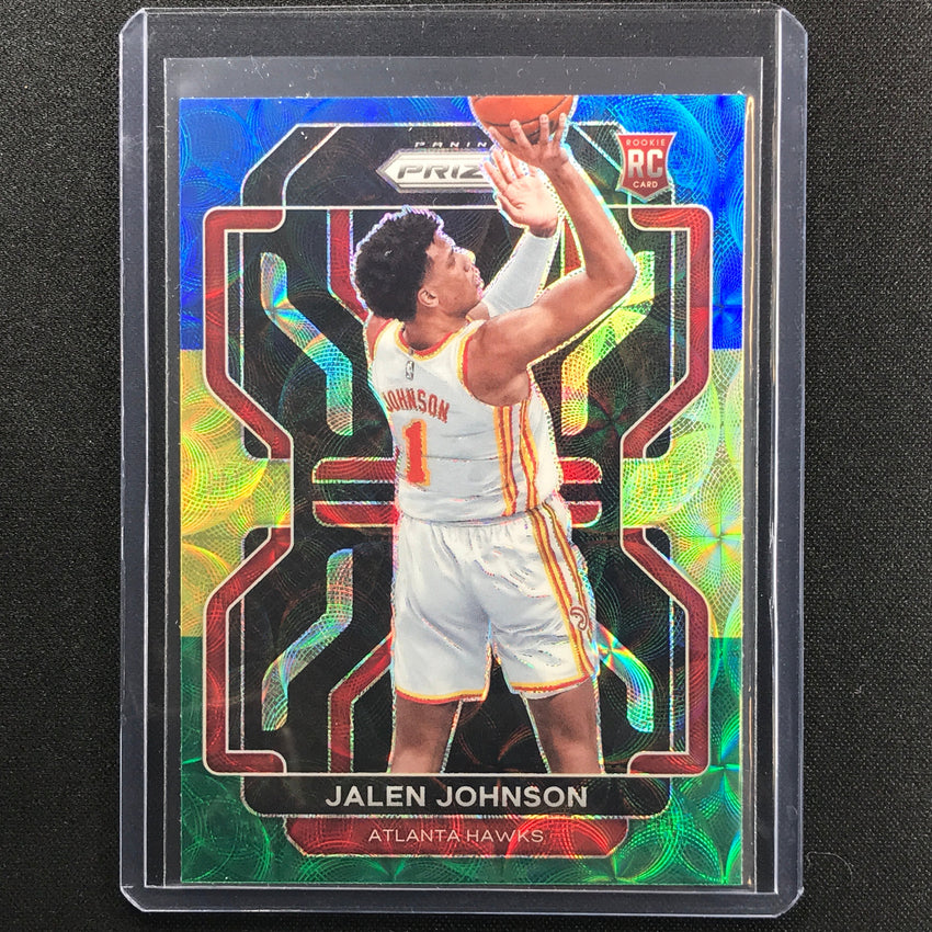 2021-22 Prizm Jalen Johnson Choice Rookie Blue Yellow Green No 305