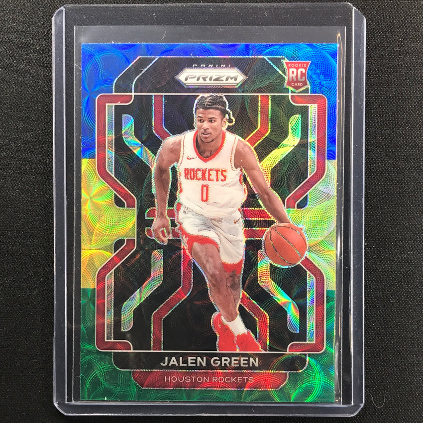 2021-22 Prizm Jalen Green Choice Rookie Blue Yellow Green No 306