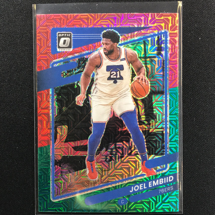 2021-22 Donruss Optic Joel Embiid Choice Red And Green No 88