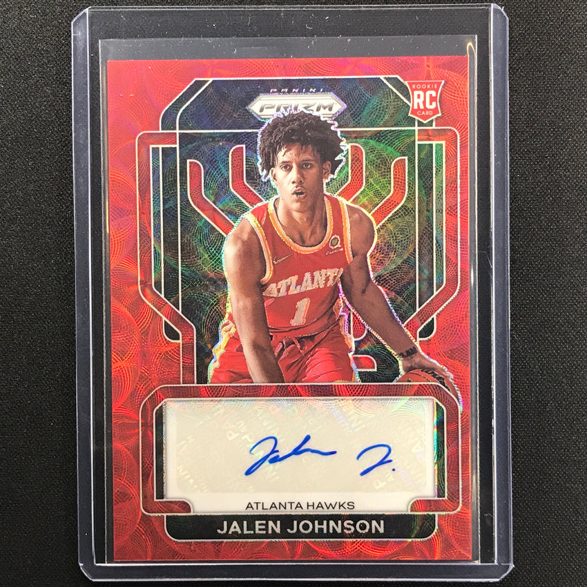 2021-22 Prizm Jalen Johnson Choice Rookie Signatures Auto Red Scope No Jjo
