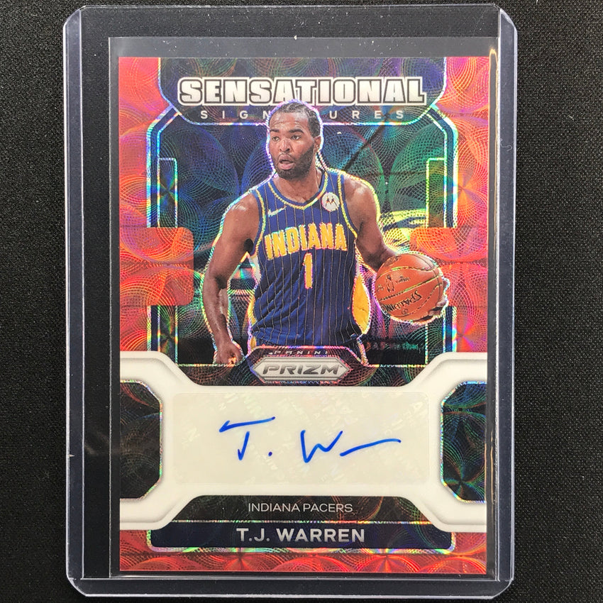 2021-22 Prizm T.J. WARREN Choice Sensational Signatures Auto Red Scope #TJW