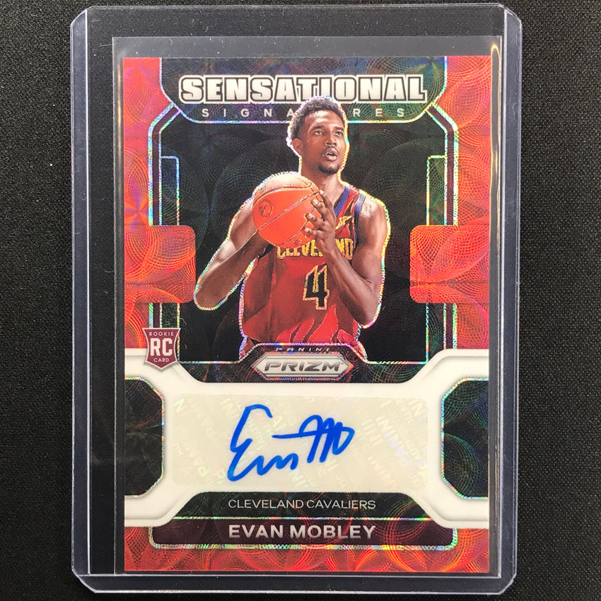 2021-22 Prizm EVAN MOBLEY Choice Sensational Signatures Rookie Auto Red #EVM