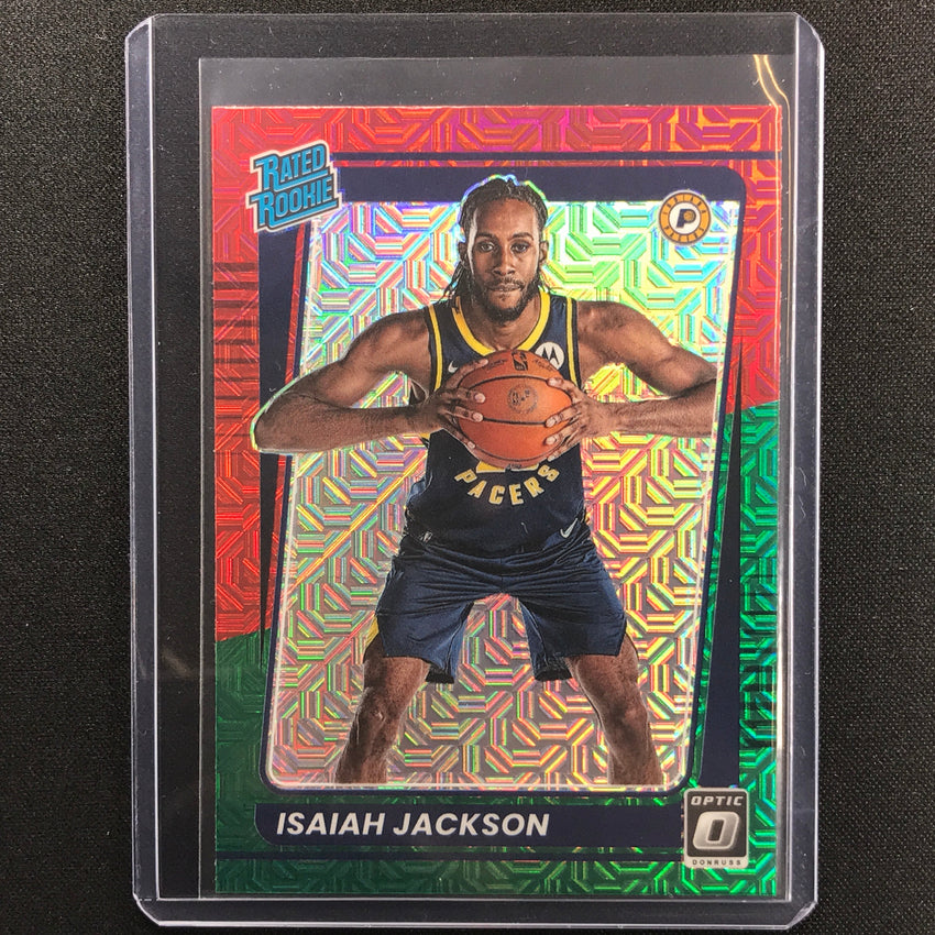 2021-22 Donruss Optic Isaiah Jackson Rated Rookie Choice Red And Green No 167