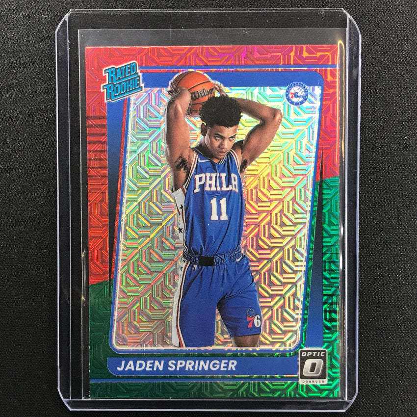 2021-22 Donruss Optic Jaden Springer Rated Rookie Choice Red And Green No 197