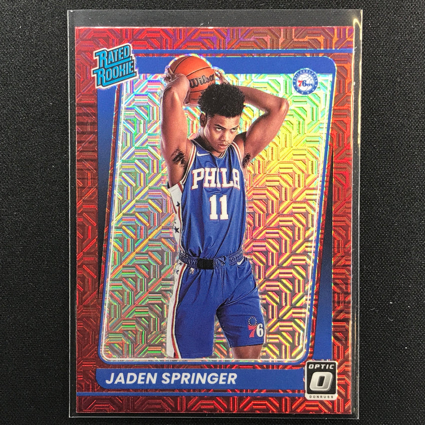 2021-22 Donruss Optic JADEN SPRINGER Rated Rookie Choice Base Red #197