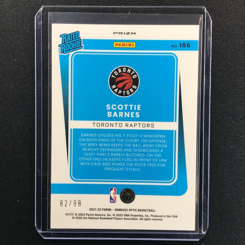 2021-22 Donruss Optic Scottie Barnes Rated Rookie Choice Red 82/88