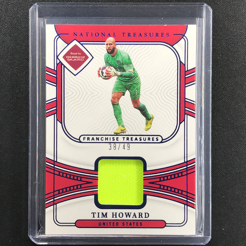2022 National Treasures World Cup Qatar Tim Howard Franchise Relic Sapphire /49