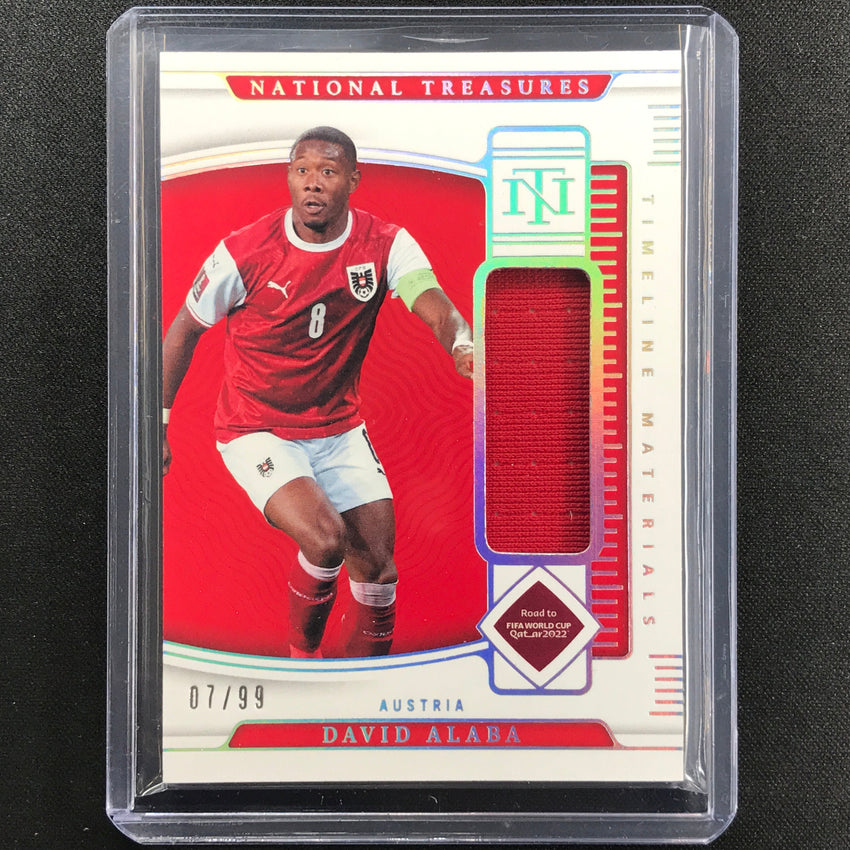 2022 National Treasures World Cup Qatar David Alaba Timeline Material Relic 7/99