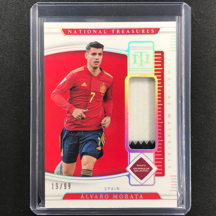 2022 National Treasures World Cup Qatar Alvaro Morata Timeline Materials 19/99