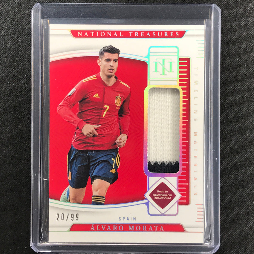 2022 National Treasures World Cup Qatar Alvaro Morata Timeline Materials 20/99