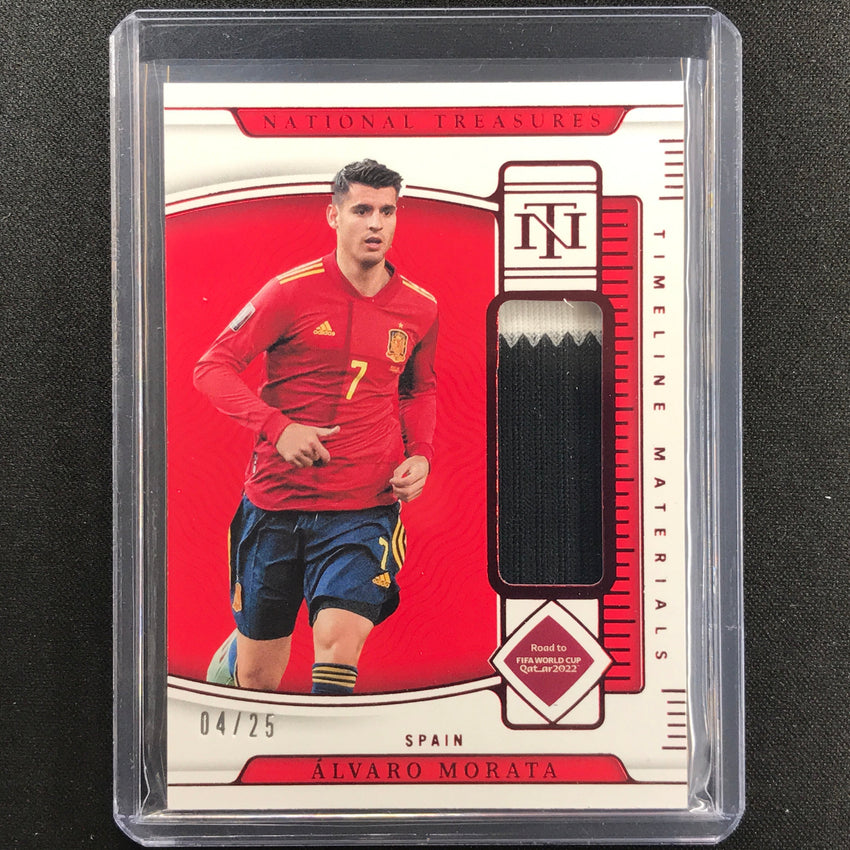 2022 National Treasures World Cup Qatar ALVARO MORATA Timeline Materials 4/25