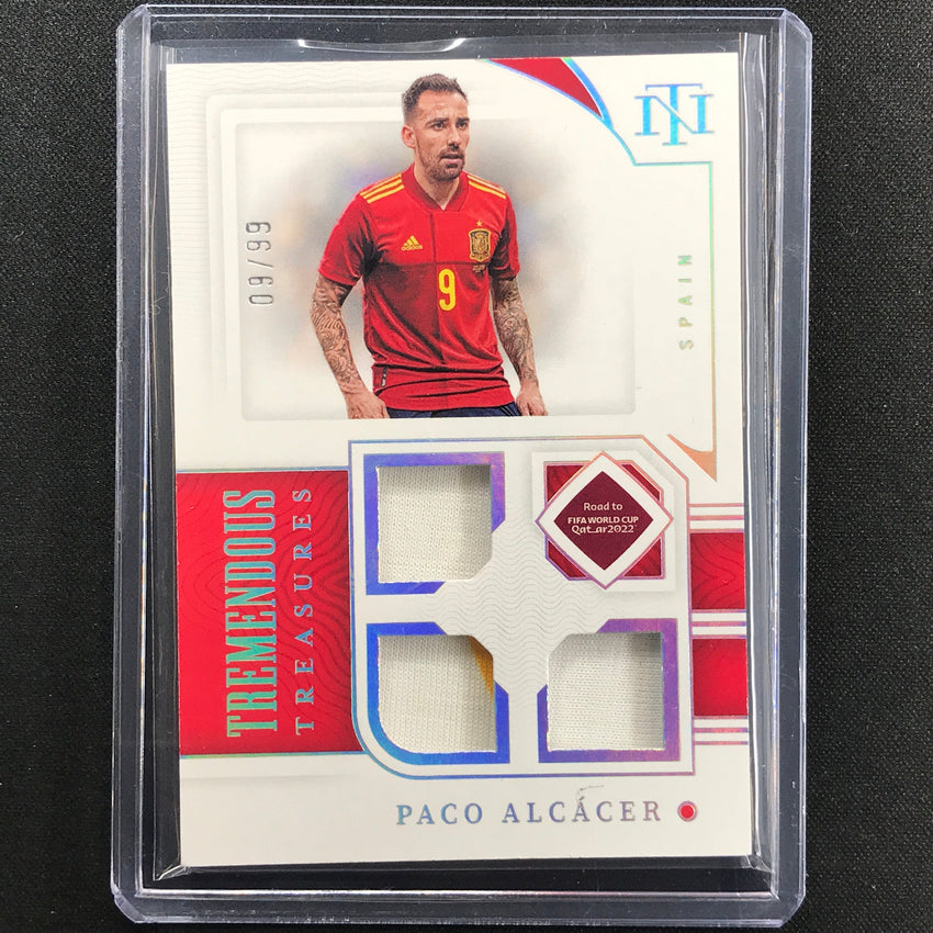 2022 National Treasures World Cup Qatar Paco Alcacer Tremendous Relic 9/99