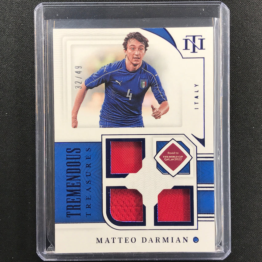 2022 National Treasures World Cup Qatar Matteo Darmian Tremendous Relic 32/49