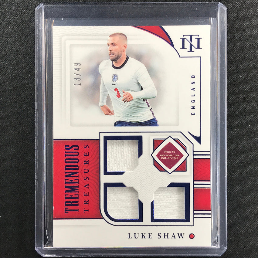 2022 National Treasures World Cup Qatar Luke Shaw Tremendous Relic 13/49