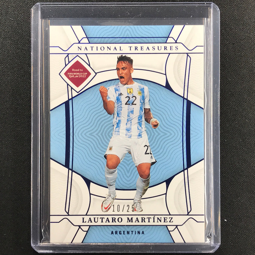 2022 National Treasures World Cup Qatar Lautaro Martinez Base Sapphire 10/25