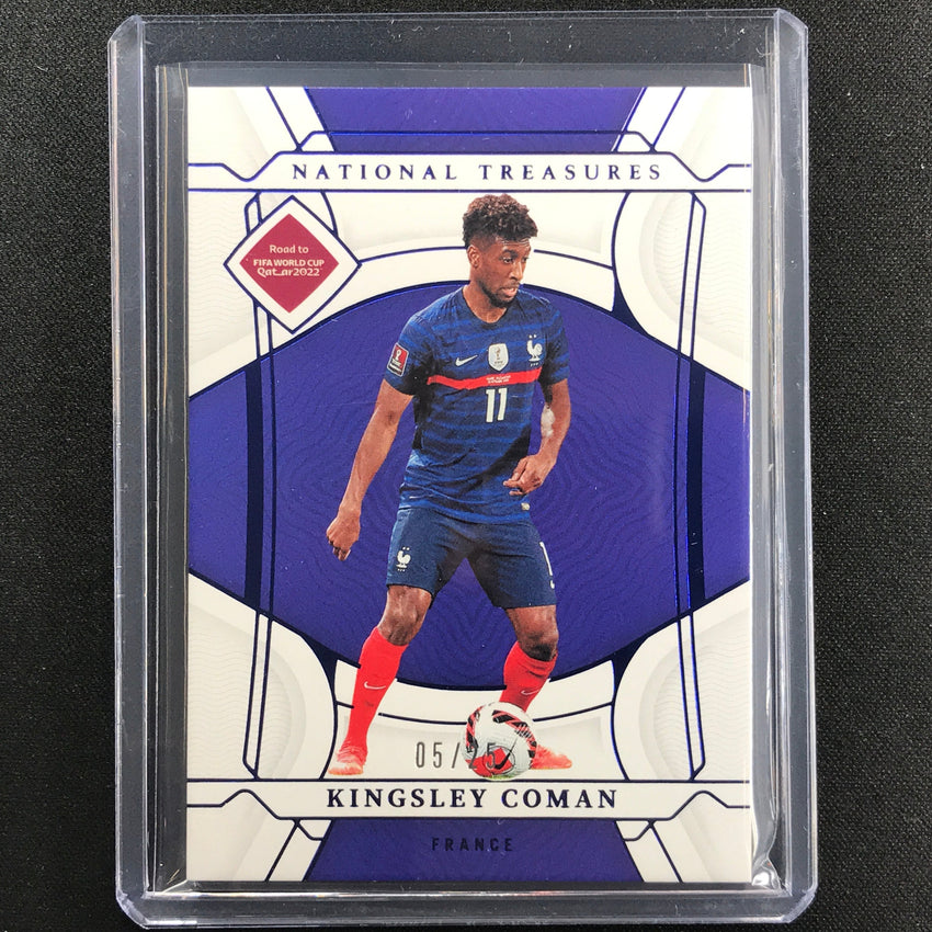 2022 National Treasures World Cup Qatar Kingsley Coman Base Sapphire 5/25