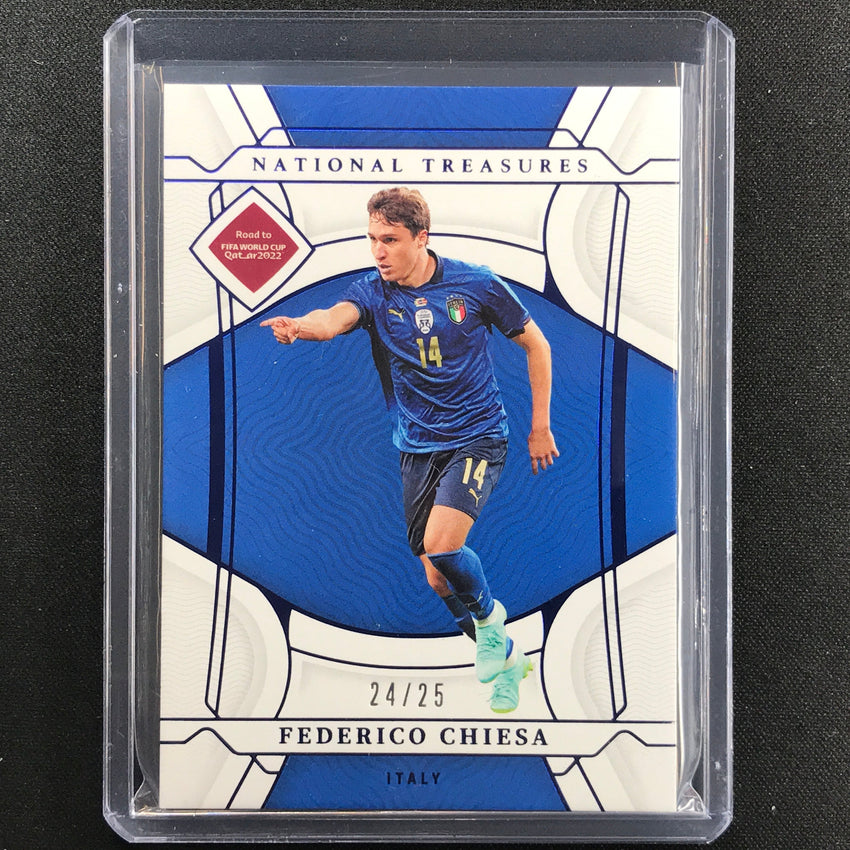 2022 National Treasures World Cup Qatar Federico Chiesa Base Sapphire 24/25