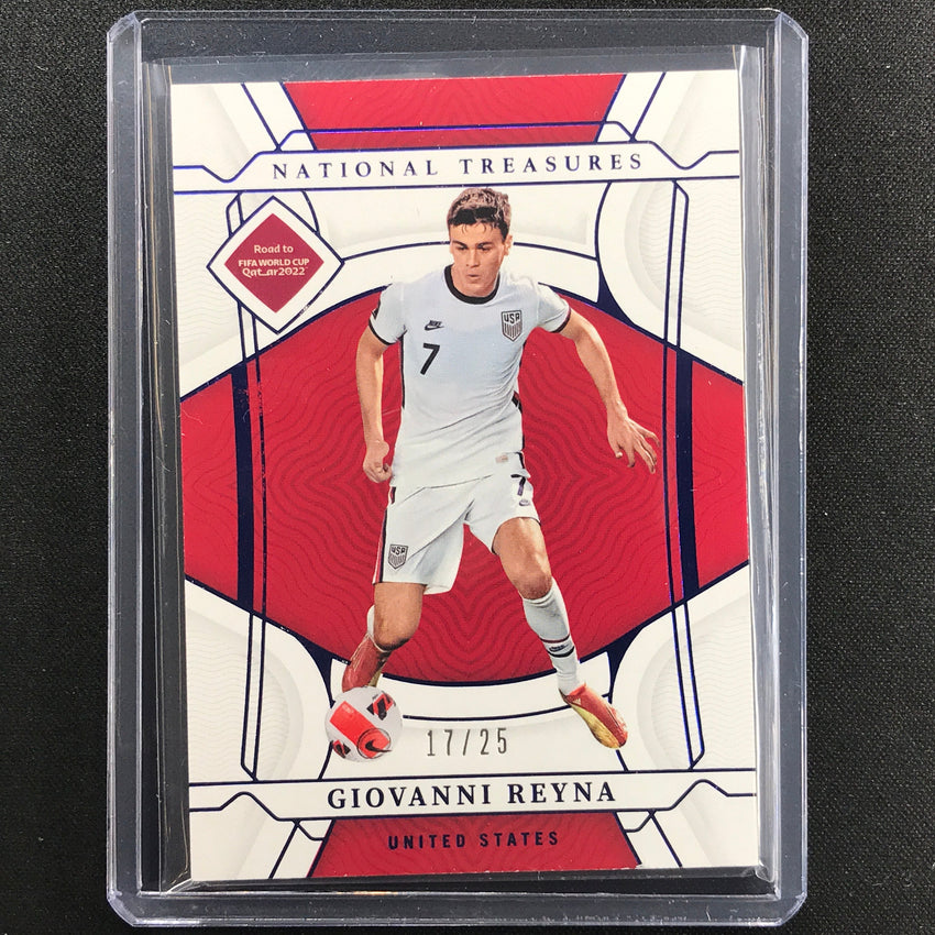 2022 National Treasures World Cup Qatar Giovanni Reyna Base Sapphire 17/25