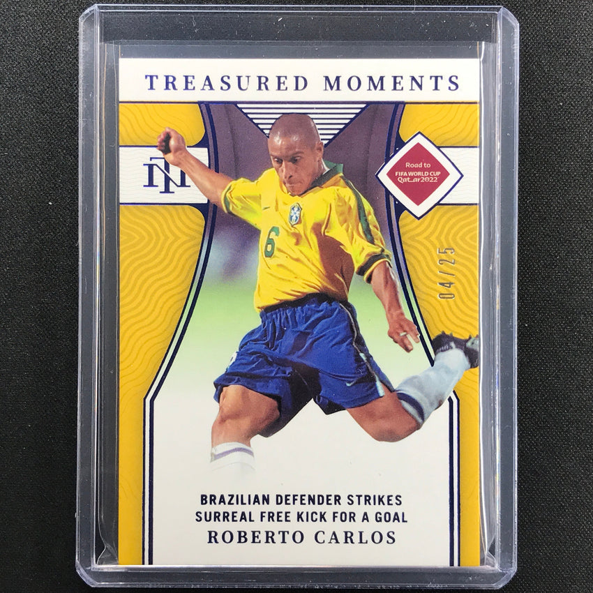 2022 National Treasures World Cup Qatar Roberto Carlos Moments Sapphire 4/25