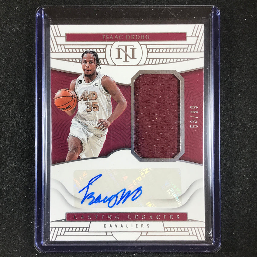 2022-23 National Treasures Isaac Okoro Lasting Legacies Jersey Relic Auto 53/99