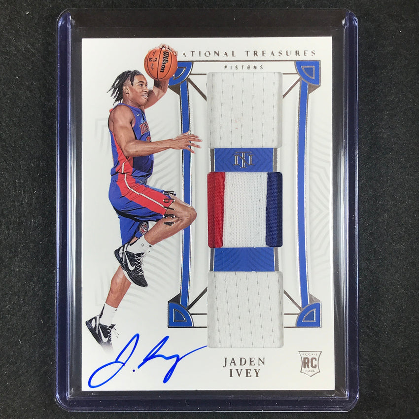 2022-23 National Treasures Jaden Ivey Rookie Triple Jersey Patch Auto 43/99