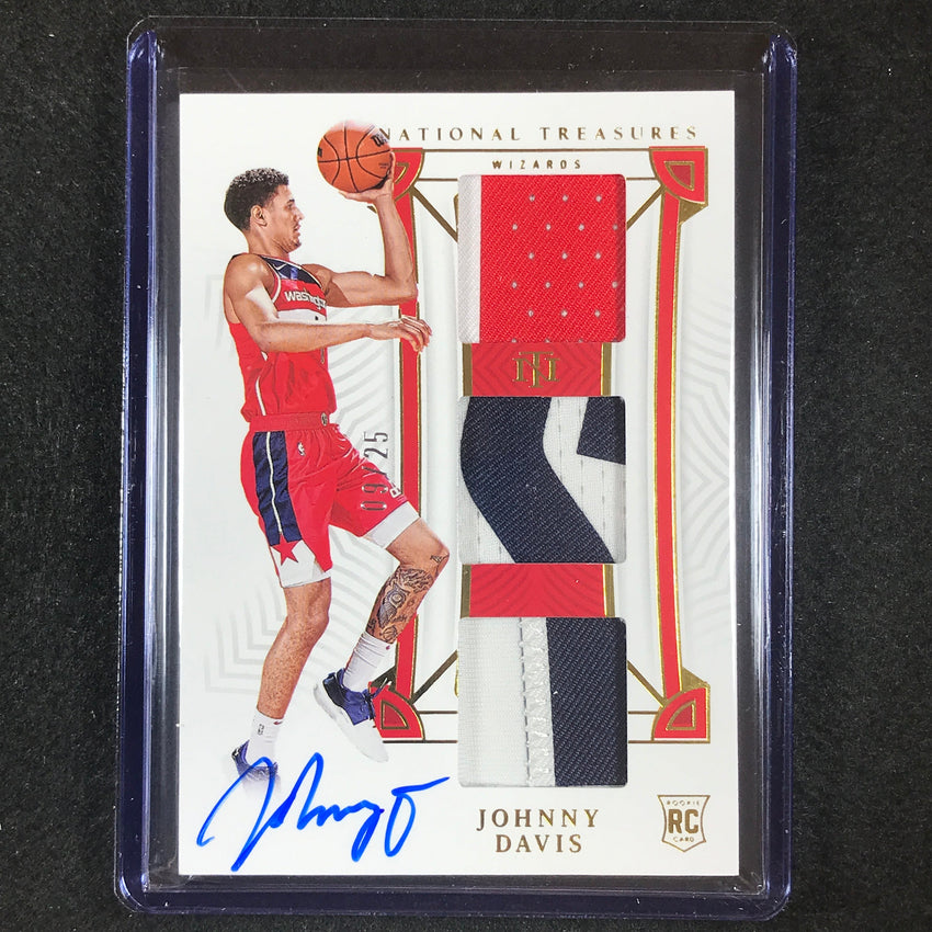 2022-23 National Treasures Johnny Davis Rookie Triple Jersey Patch Auto 9/25