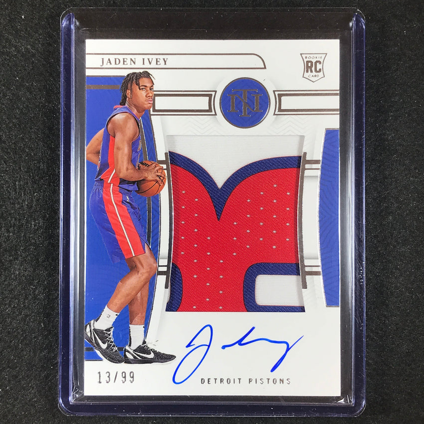 2022-23 National Treasures Jaden Ivey Rookie Patch Auto Silver 13/99 No 145