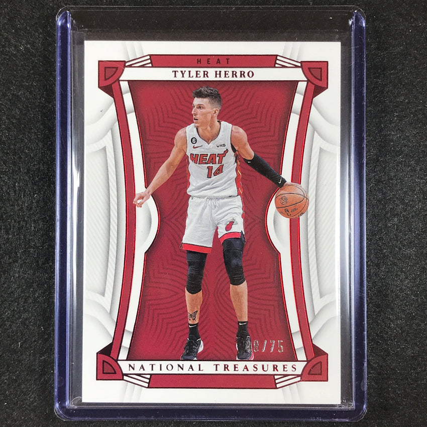 2022-23 National Treasures Tyler Herro Base Red 48/75