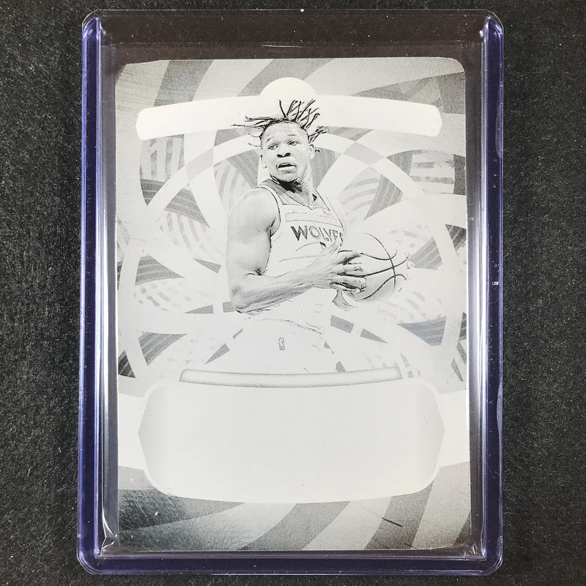 2022-23 National Treasures Anthony Edwards Illusions Printing Plate Black 1/1
