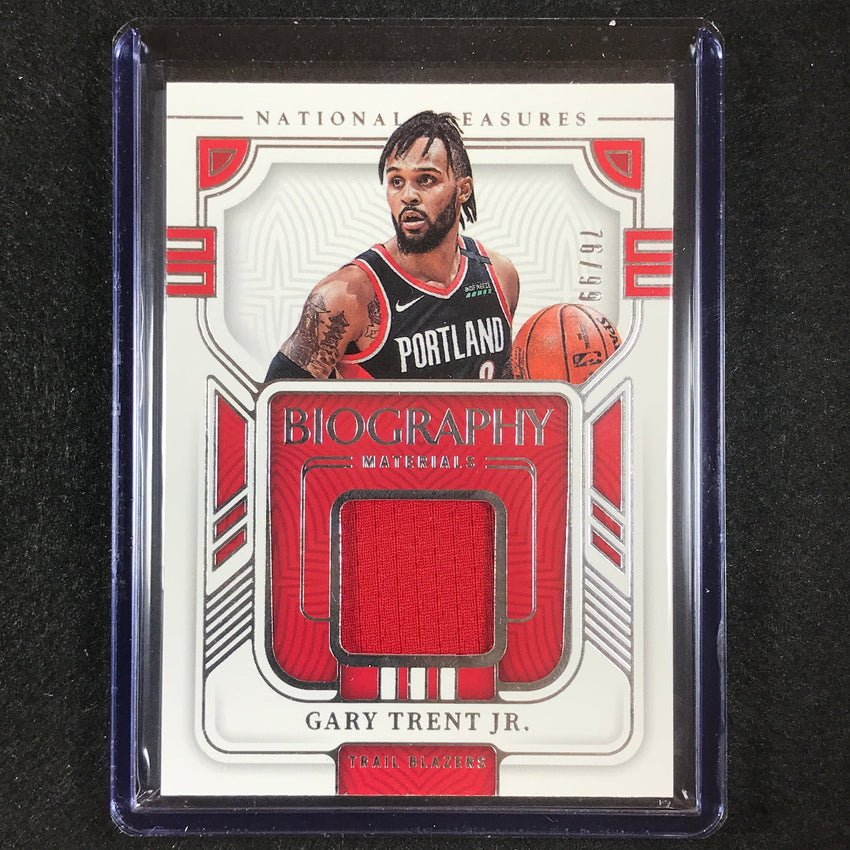 2022-23 National Treasures Gary Trent Jr. Biography Materials Jersey Relic 76/99