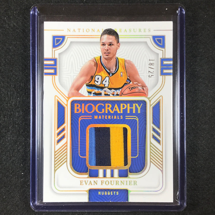 2022-23 National Treasures Evan Fournier Biography Materials Relic Patch 18/25