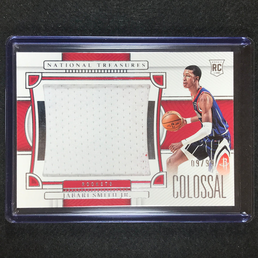 2022-23 National Treasures Jabari Smith Jr. Colossal Materials Rookie Relic 9/99