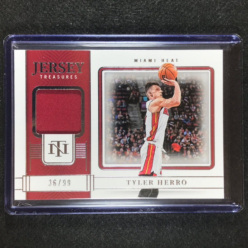 2022-23 National Treasures Tyler Herro Jersey Treasures Relic 36/99