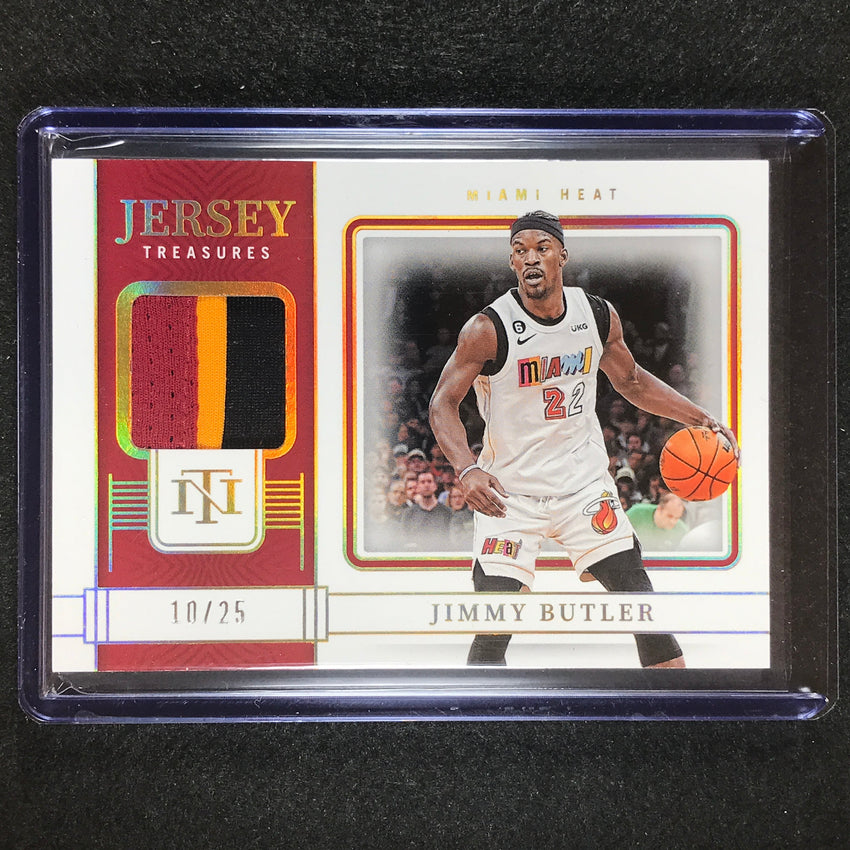 2022-23 National Treasures Jimmy Butler Jersey Treasures Relic Patch 10/25