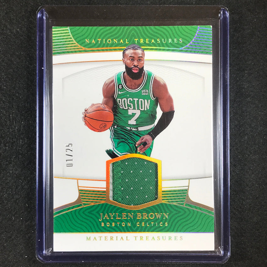 2022-23 National Treasures Jaylen Brown Material Jersey Relic Patch Prime 1/25