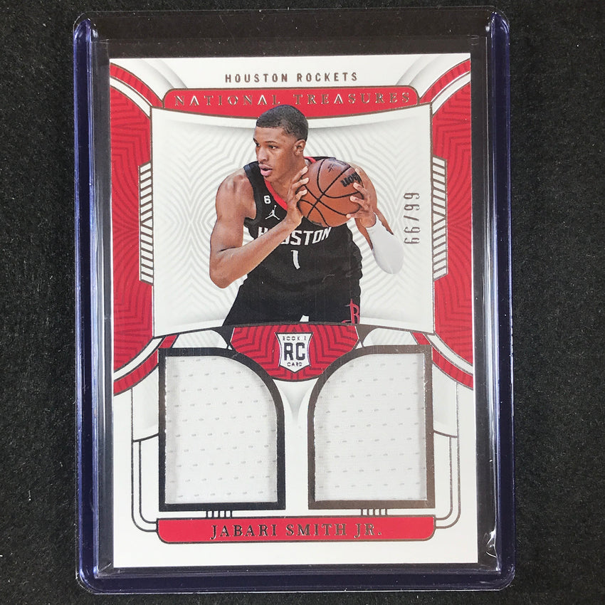 2022-23 National Treasures Jabari Smith Jr. Rookie Materials Jersey Relic 66/99
