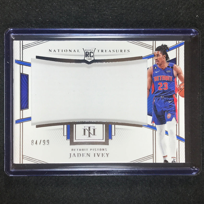 2022-23 National Treasures Jaden Ivey Rookie Jumbo Materials Jersey Relic 84/99