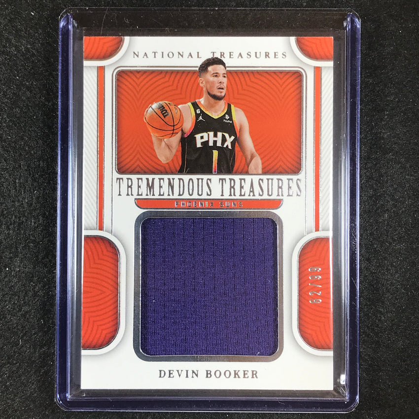 2022-23 National Treasures Devin Booker Tremendous Jersey Relic 62/99