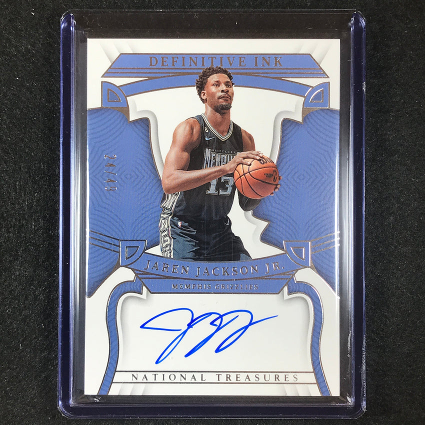 2022-23 National Treasures Jaren Jackson Jr. Definitive Ink Auto Silver 24/49
