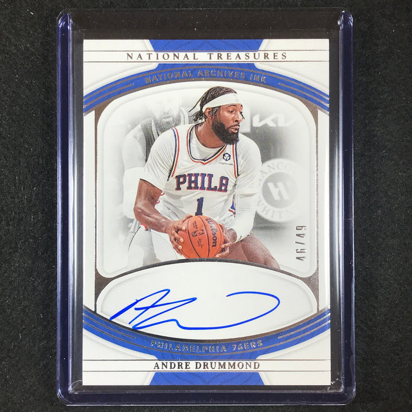 2022-23 National Treasures Andre Drummond 2021-22 Update Archives Ink Auto 46/49