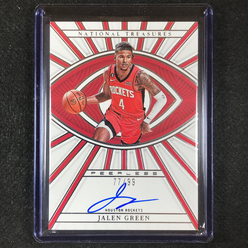 2022-23 National Treasures Jalen Green Peerless Signatures Auto Silver 77/99