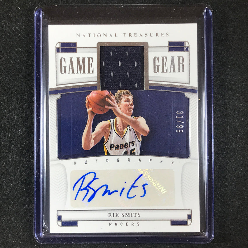 2022-23 National Treasures Rik Smits Game Gear Jersey Relic Auto 31/99