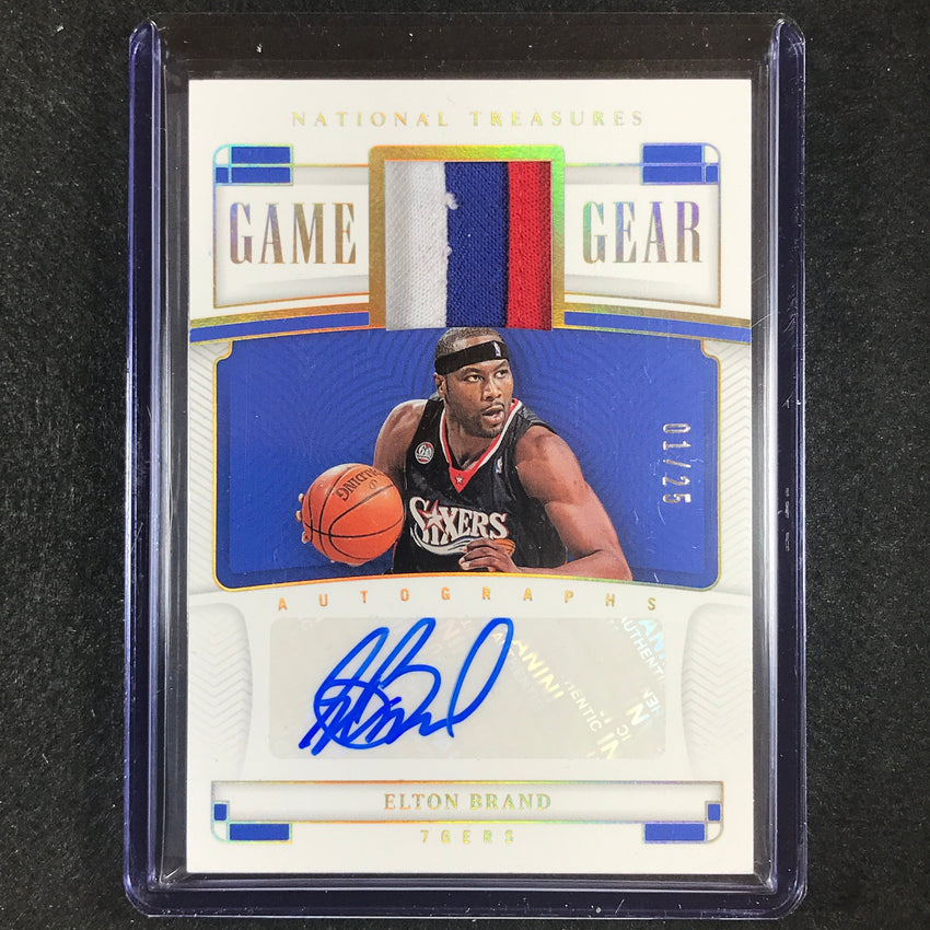 2022-23 National Treasures Elton Brand Game Gear Jersey Relic Patch Auto 1/25