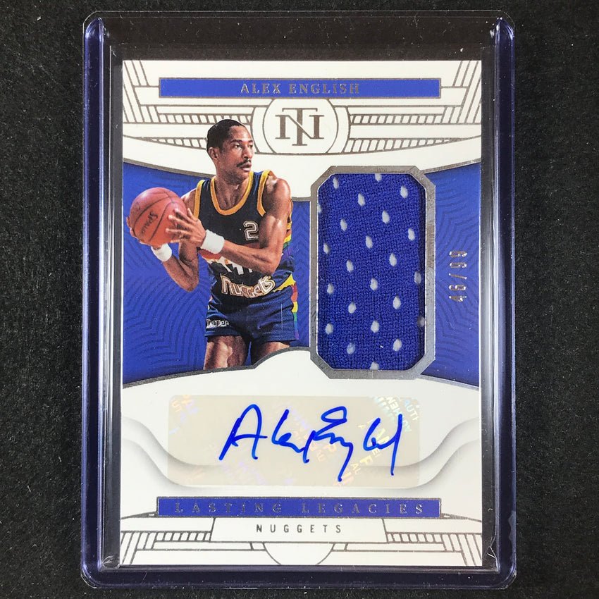 2022-23 National Treasures Alex English Lasting Legacies Jersey Relic Auto 46/99