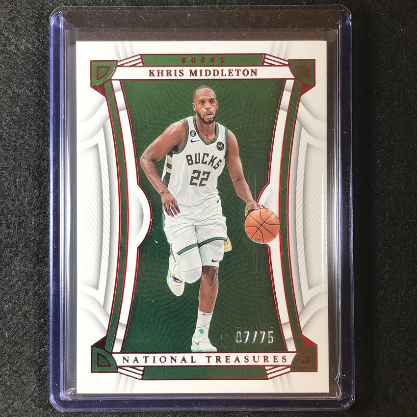 2022-23 National Treasures Khris Middleton Base Red 7/75